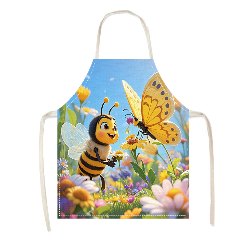 TEMU 1 Printed Kitchen Apron Unisex Style, Fashionable Apron For New Year Home Kitchen Supplies, Stylish, Home Use, Comfortable, Easy To Clean