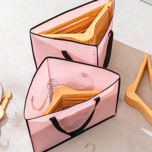 pink triangular hanger storage bag suitable for daily hanger storage and organization can be used to store clothes in wardrobe corners