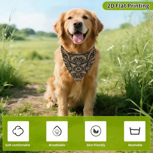 1pc adjustable non choking mandala bib neckerchief friendly suitable for small to medium dogs cats soft suitable for puppies drool bib non shedding collar accessory for training and decoration 2d flat
