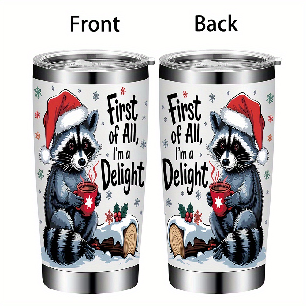 

Santa 20oz Insulated Stainless Mug With Lid & Straw - Oval, Sliding Lid, Bpa-free, Hand Wash Only, Ideal For Outdoor Activities & Holiday Gifting, Decor