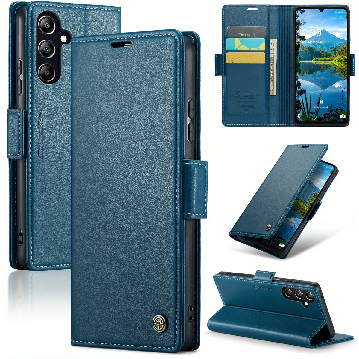 

For A16 5g Case With Card Holder, Wallet Case For Women Men With Rfid Blocking, Magnetic Clasp Shockproof Phone Case,