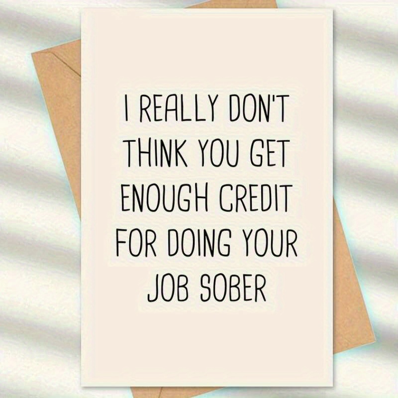 TEMU 1pc Funny Office Humorous Greeting Card, Suitable For Bosses, , And Colleagues | Sarcastic Thank You Card For Birthdays, Boss's Day, | Workplace