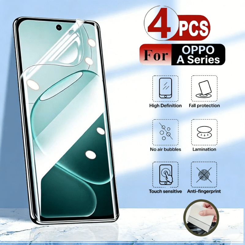 TEMU 4- Hydrogel Screen Protector, Full-screen Coverage, Anti-scratch And Anti-fingerprint Soft Film, , . Suitable For Oppo A6 Pro/a6/a6x/a60/a5