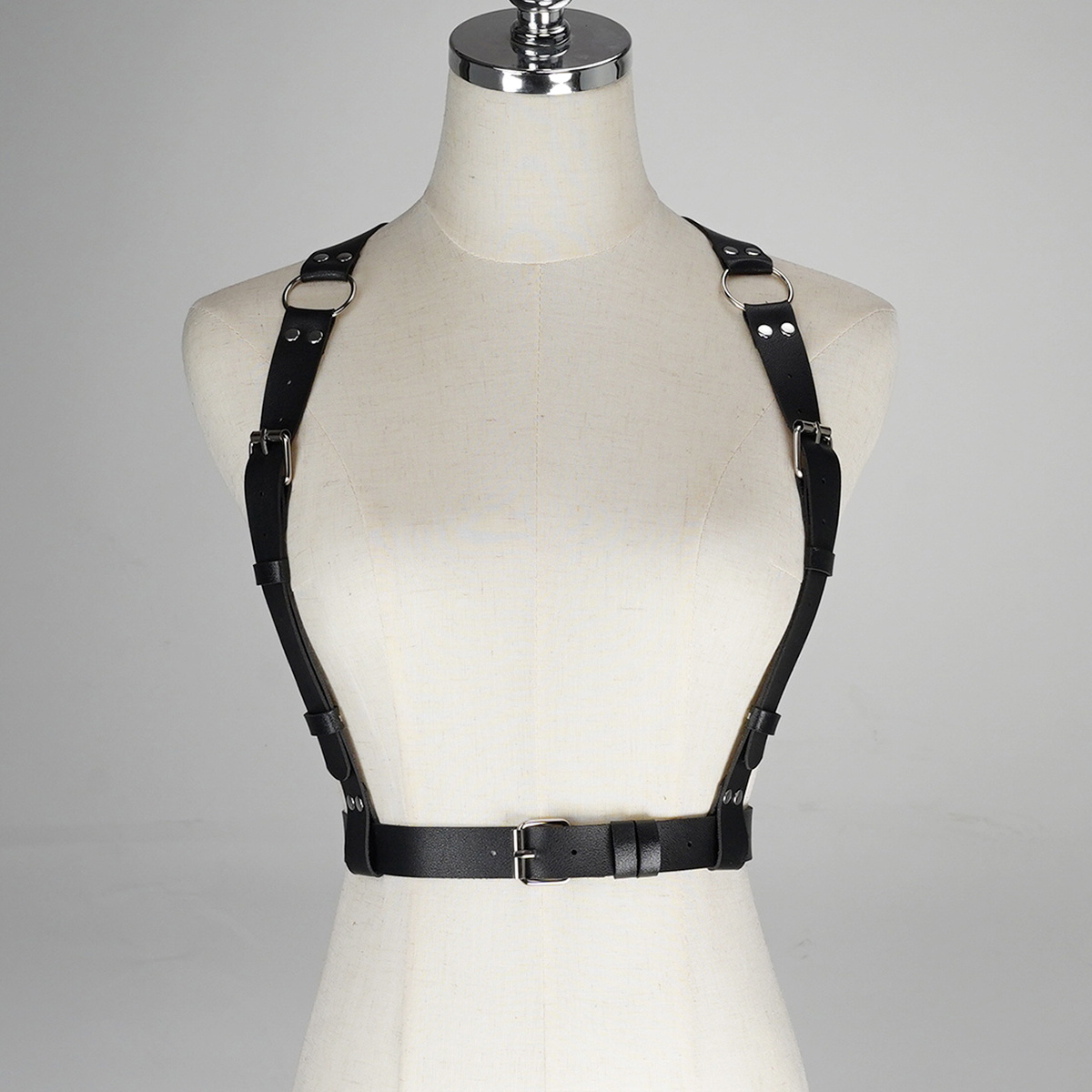 Image of Women's Fashion Shaping Suspenders, Faux Leather Belt, Gothic Style Shaping Suspenders, Suitable For Everyday Outfits And Additions