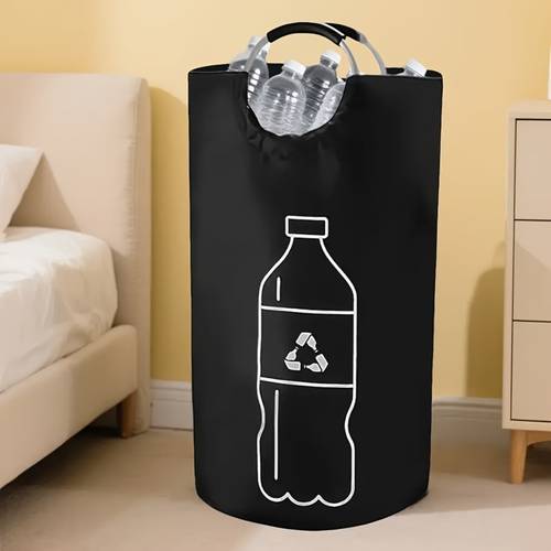 home large capacity foldable recycling bin cylindrical open multi purpose storage basket suitable for plastic bottles space saving foldable organizer durable and easy to clean no electricity required household recycling bin