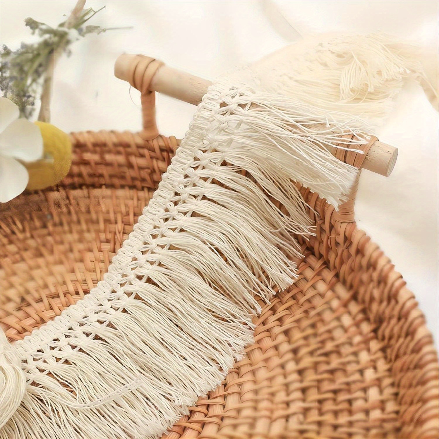 Image of 5 Metres Fringe Trim Lace Ribbon Lace Trim Fringe Ribbon Crochet Lace Fringe Border Cushion Decoration Tassel Trim Curtain Border For Clothing, Diy Sewing