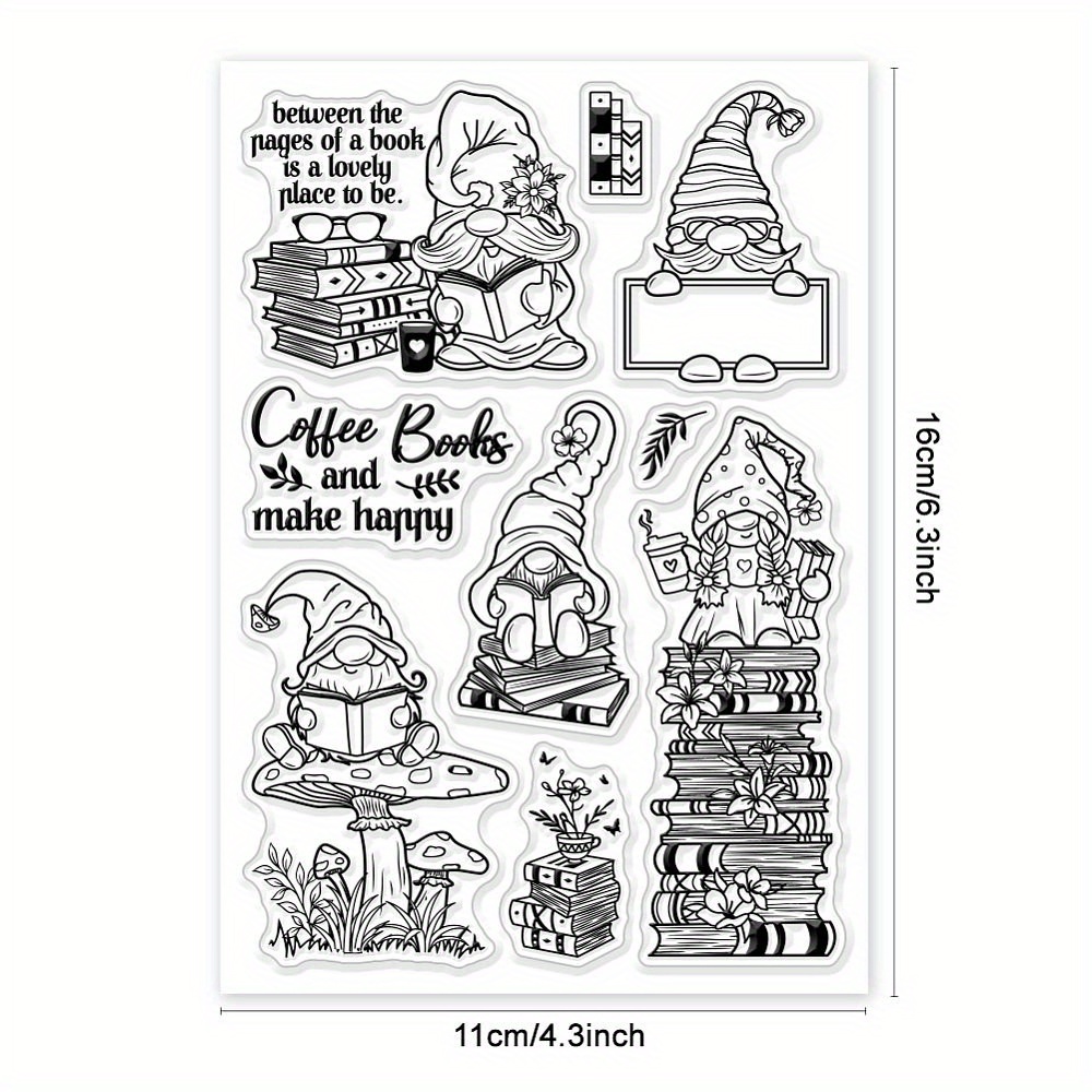Image of 1sheet Pvc Plastic Clear Stamps For Scrapbooking Photo Album Cards Making Gnome 160x110x3mm Craft Supplies & Stickers Handmade Set