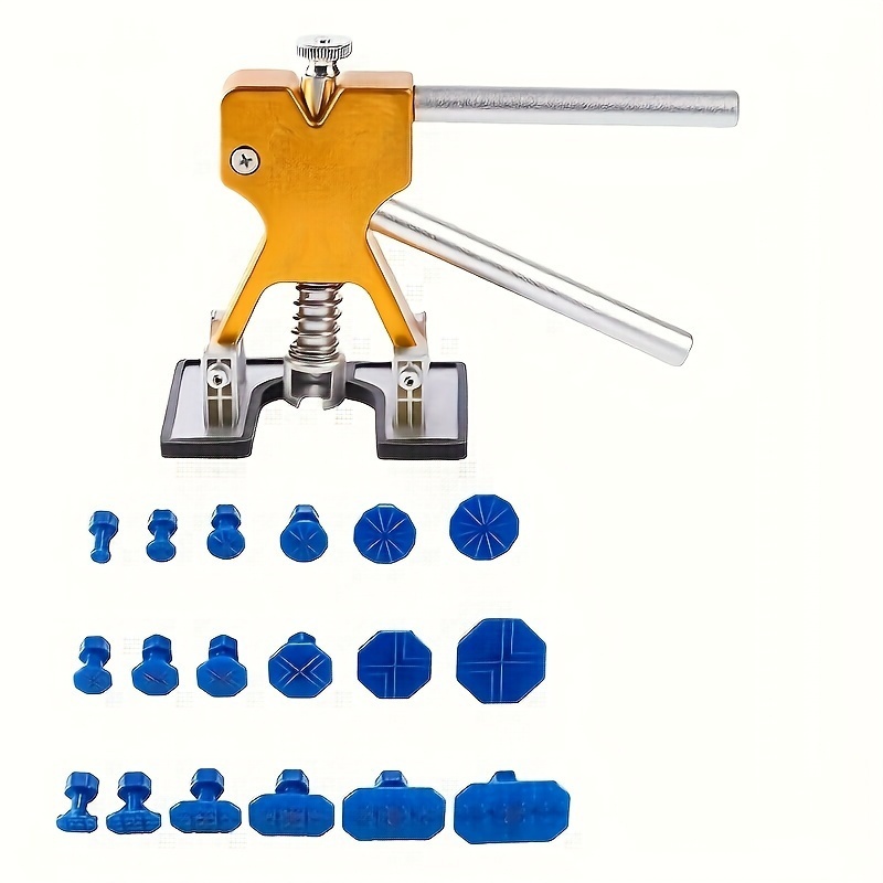 Paintless Dent Repair Kit- Professional Body Dent Puller With 18 Tabs, Mats( Dent Removal Tool For Doors/hoods| Non-paint Damage Fix)- Auto Body Repair Essential