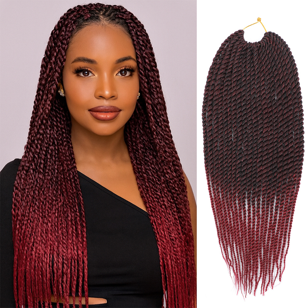 TEMU Twist Crochet Hair 12 Inch Pre Looped Red Tbug Synthetic Crochet Twist Braids 1 Pack 20 Strands Soft Looking Lightweight