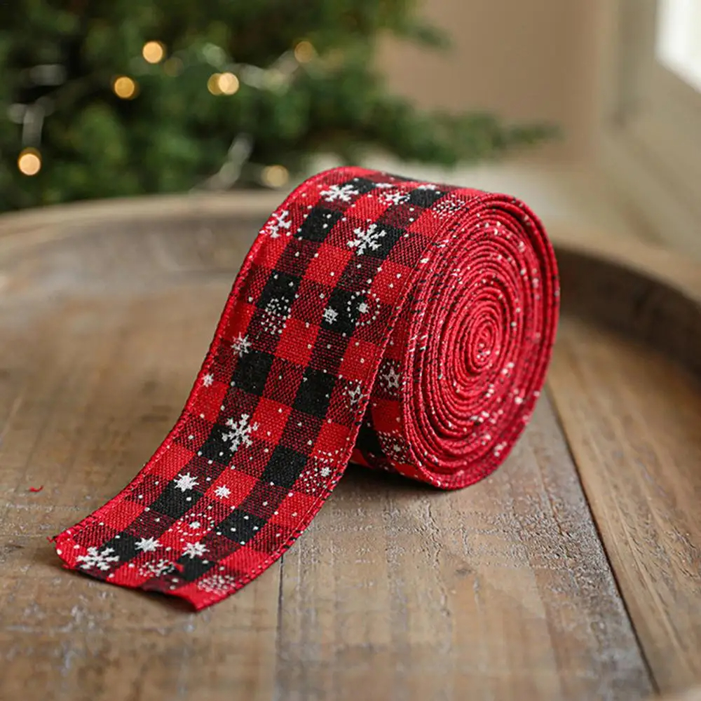 TEMU Cinta de Navidad vintage de 6 metros, cinta decorativa de de arpillera a cuadros rojos y negros, cinta de tela a cuadros rojos y negros, para