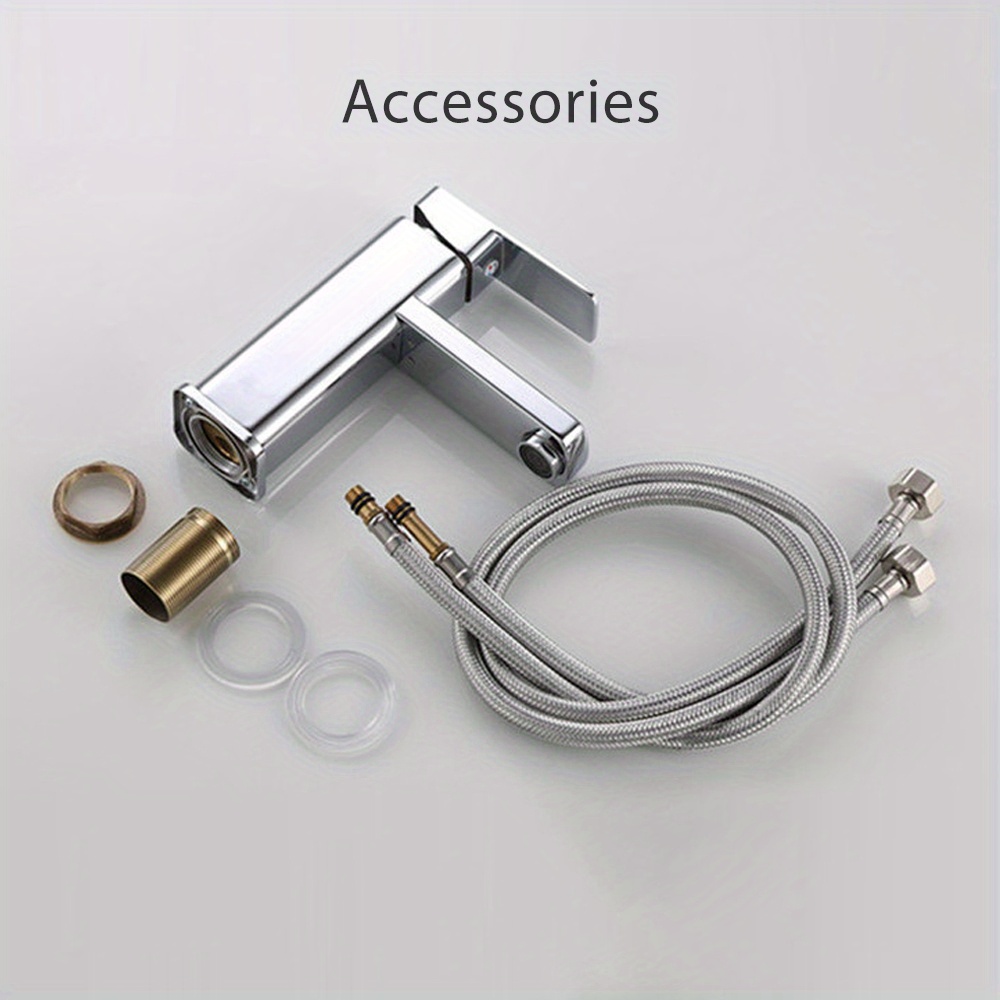 Bathroom Sink Faucet With G3/8 Inlet Pipe - Brass Chrome-plated Single Hole Mount, Water Control, Traditional Style Bathroom Accessories
