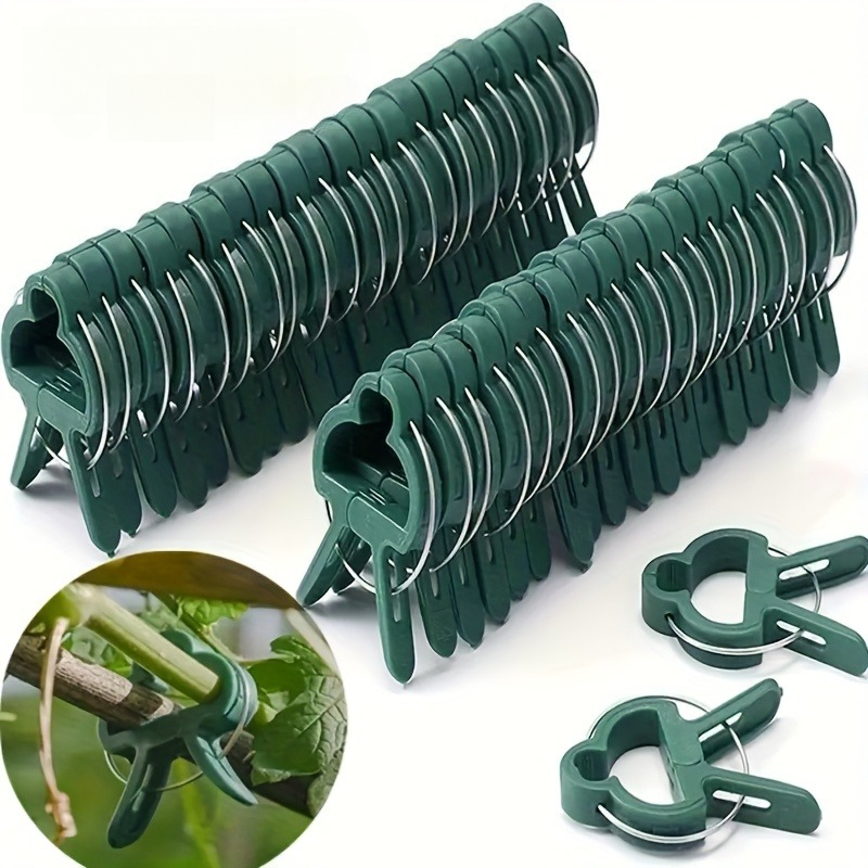 19er-packung robuste gartenpflanzen-clips | wiederverwendbare, schnelle kunststoff-klemmen zur unterstützung von tomaten, gurken, weinreben, rosen und blumen | weiches griffdesign fixiert stiele sicher ohne beschädigung | stapelbares werkzeug für gewächshaus, innen- und außenbereich