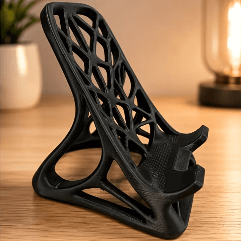 TEMU Support de téléphone à grille en de cristal ajourée, support de bureau de luxe léger imprimé en 3D, support de téléphone simple et profilé pour