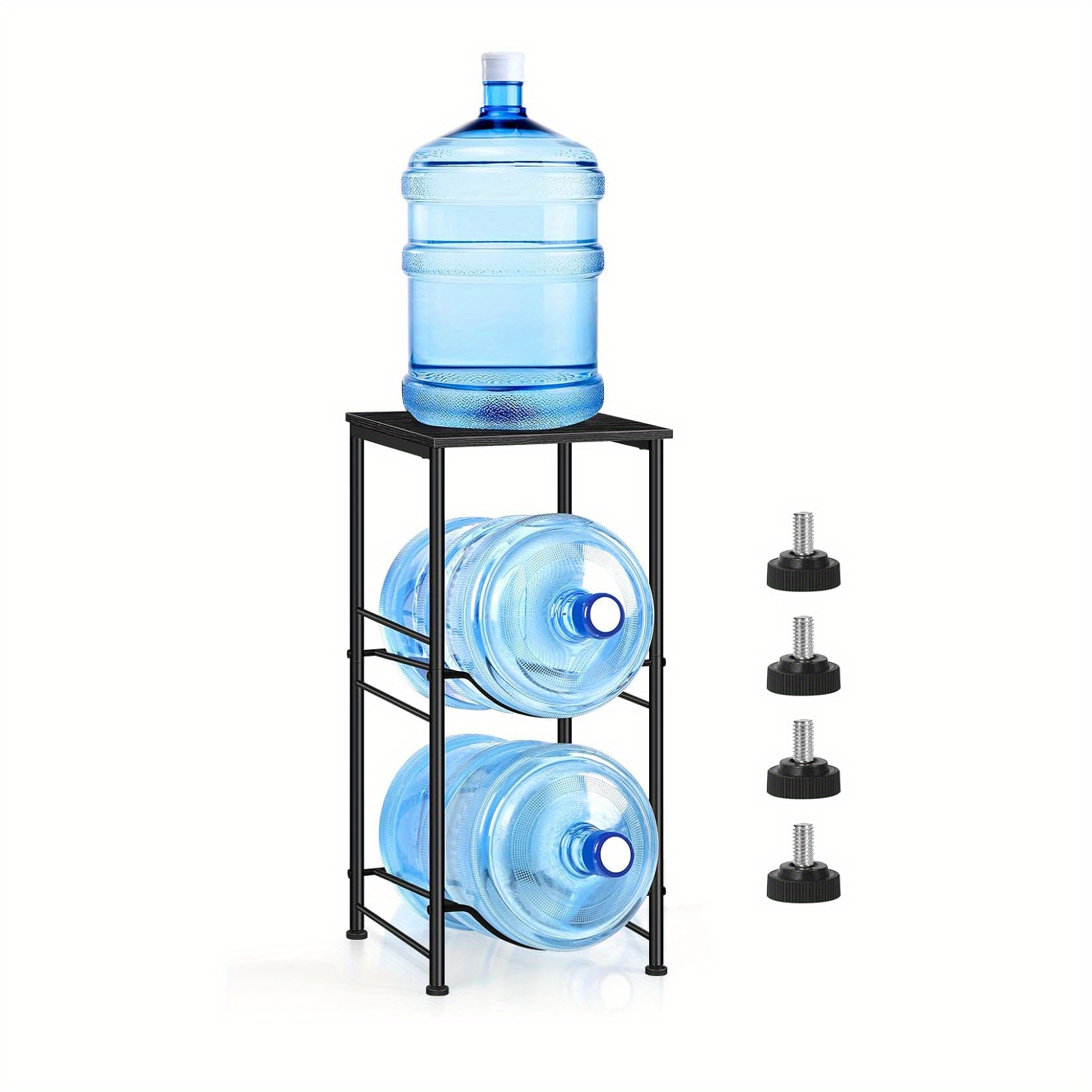 TEMU 2 Level Bucket Rack, Bucket Rack With Storage Plate On Top, 5 Gallon Kettle Rack, 5 Gallon Water Bottle Storage Organizer For Kitchen, Home Office, Living Room