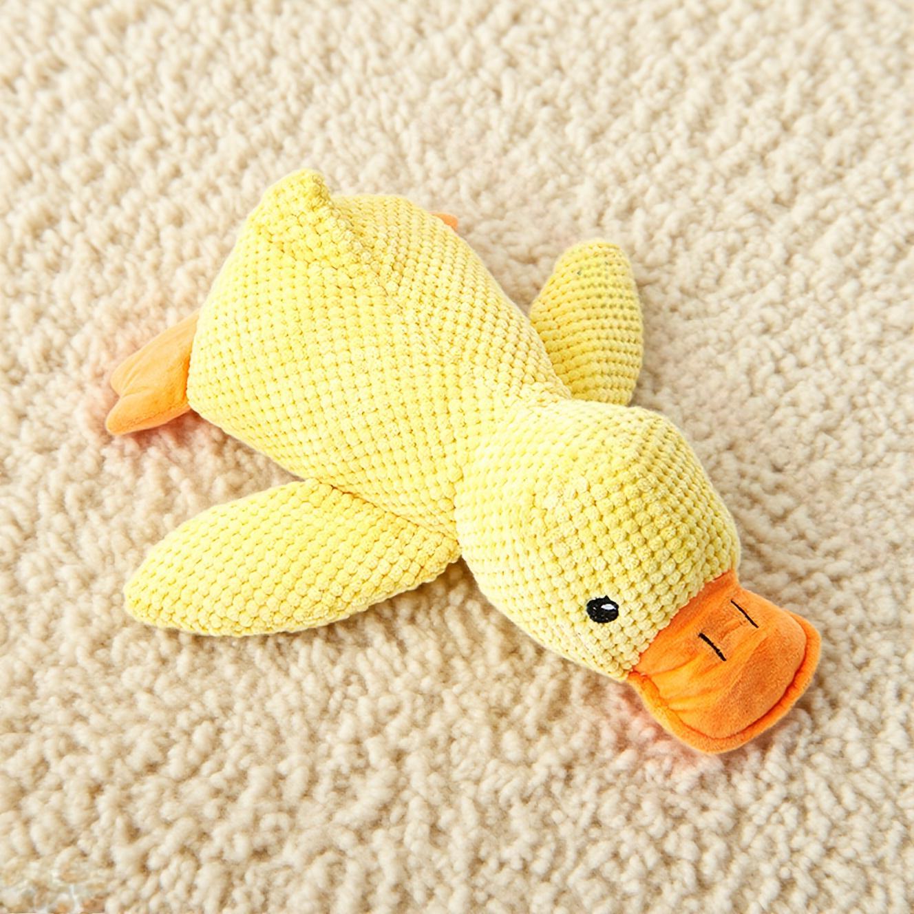 1pc 23cm 9 06inch interactive yellow duck doll with   chew resistant plush toy for cats and dogs suitable for all breeds fun chew toy for pets dog supplies dog toys dog plush toys pet gift holiday gift