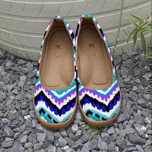 womens slip on casual shoes with vibrant geometric pattern breathable fabric upper tpr sole easy for casual attire able stylish trendy lightweight construction fashionconscious women