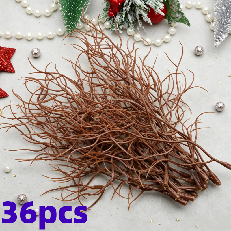 TEMU 36 pièces de séchées artificielles marron, plantes décoratives, tiges décoratives pour arrangement floral en vase, convient pour salon,