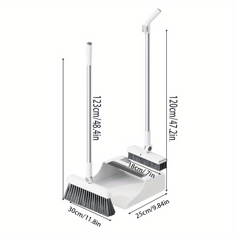3-in-1 heavy-duty ergonomic floor cleaning system with long handle - heavy-duty broom,   set with ergonomic grip -   for hardwood, tile, vinyl,   floors - ideal for home, office, kitchen, bathroom, living room - space-saving storage - ideal for elderly & heavy cleaning tasks -   floor cleaning kit with durable construction & easy-to- , broom for floor cleaning, carpet sweeper, floor sweepers Product details 12