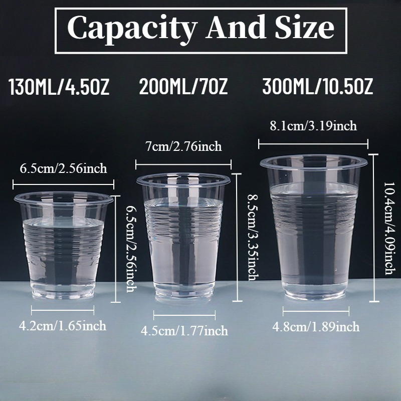 50-100 шт. прозрачных пластиковых стаканчиков одноразового использования для холодных напитков, коктейлей на льду на дни рождения, свадьбы, праздники Рождества и Нового года. Детали: 0.