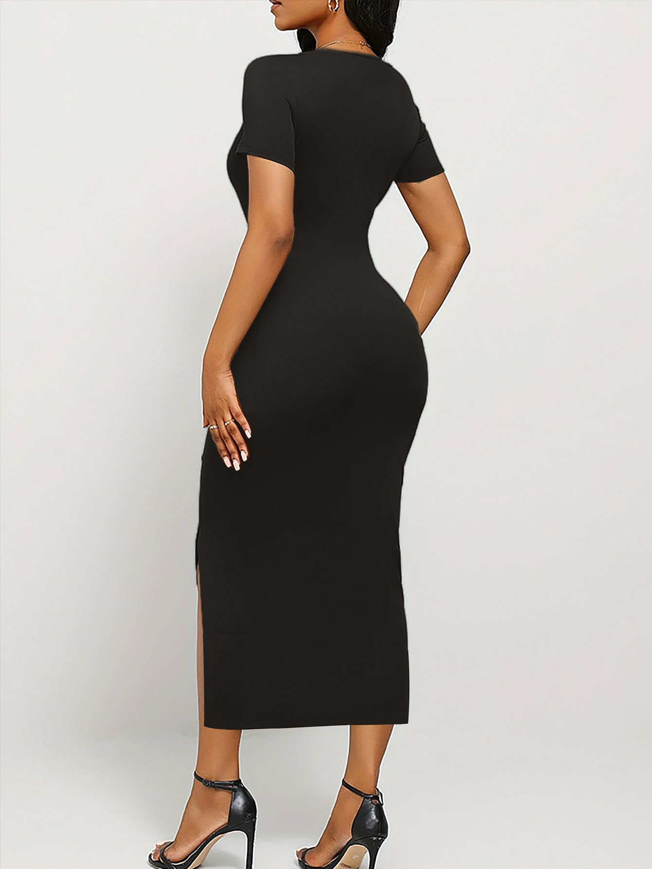 womens elegant black prayer graphic dress fit Temu Canada