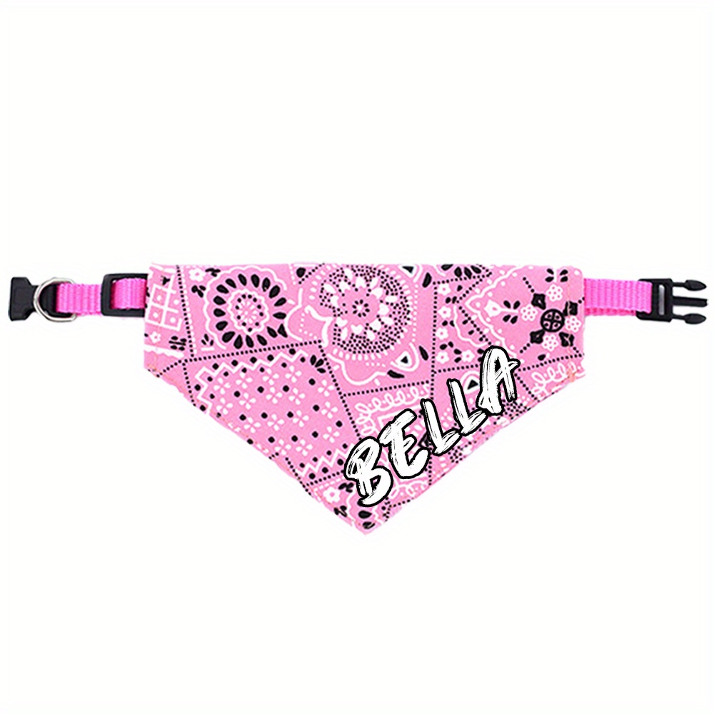 Customizable Adjustable Dog Bandana, Personalized Pet Saliva Towel & Collar
