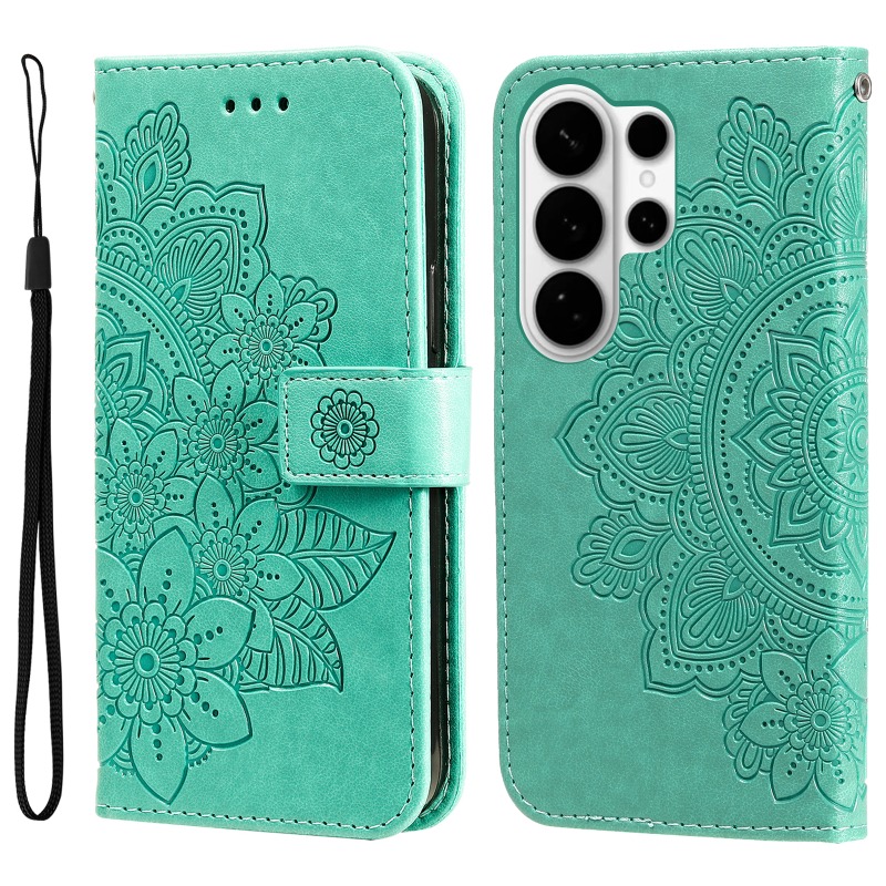 TEMU Phone Case - Fashion Printed Leather Case Short Rope Phone Case For Galaxy S20fe S21 S22 S23 S24 S25pius S26ultra Drop-proof Protective Case