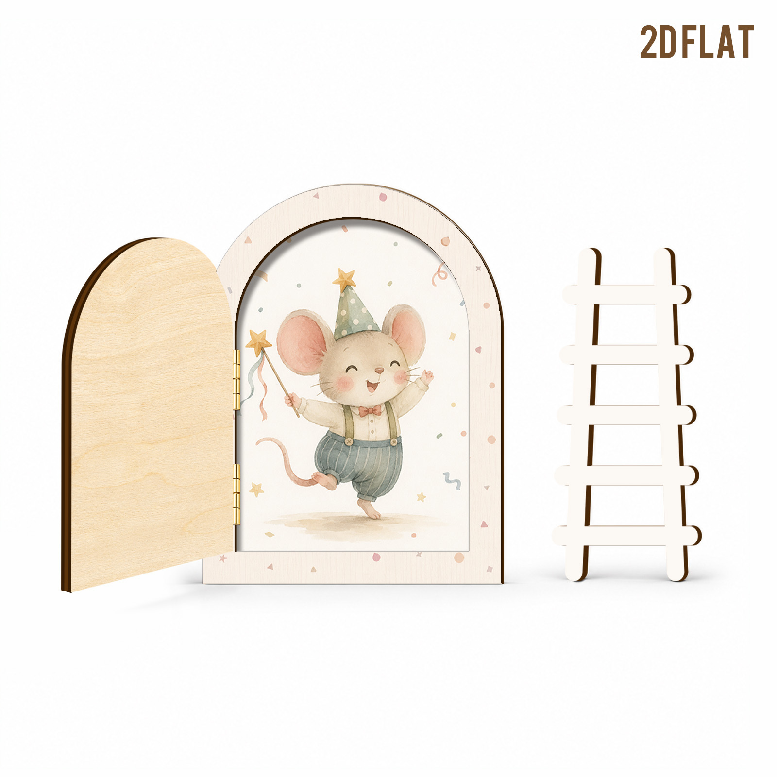 TEMU 1 Juego de Puertas de Madera con Forma de , Mini Puertas, Puertas con Escaleras, Puertas en Miniatura, Decoraciones de Jardín, Decoraciones de