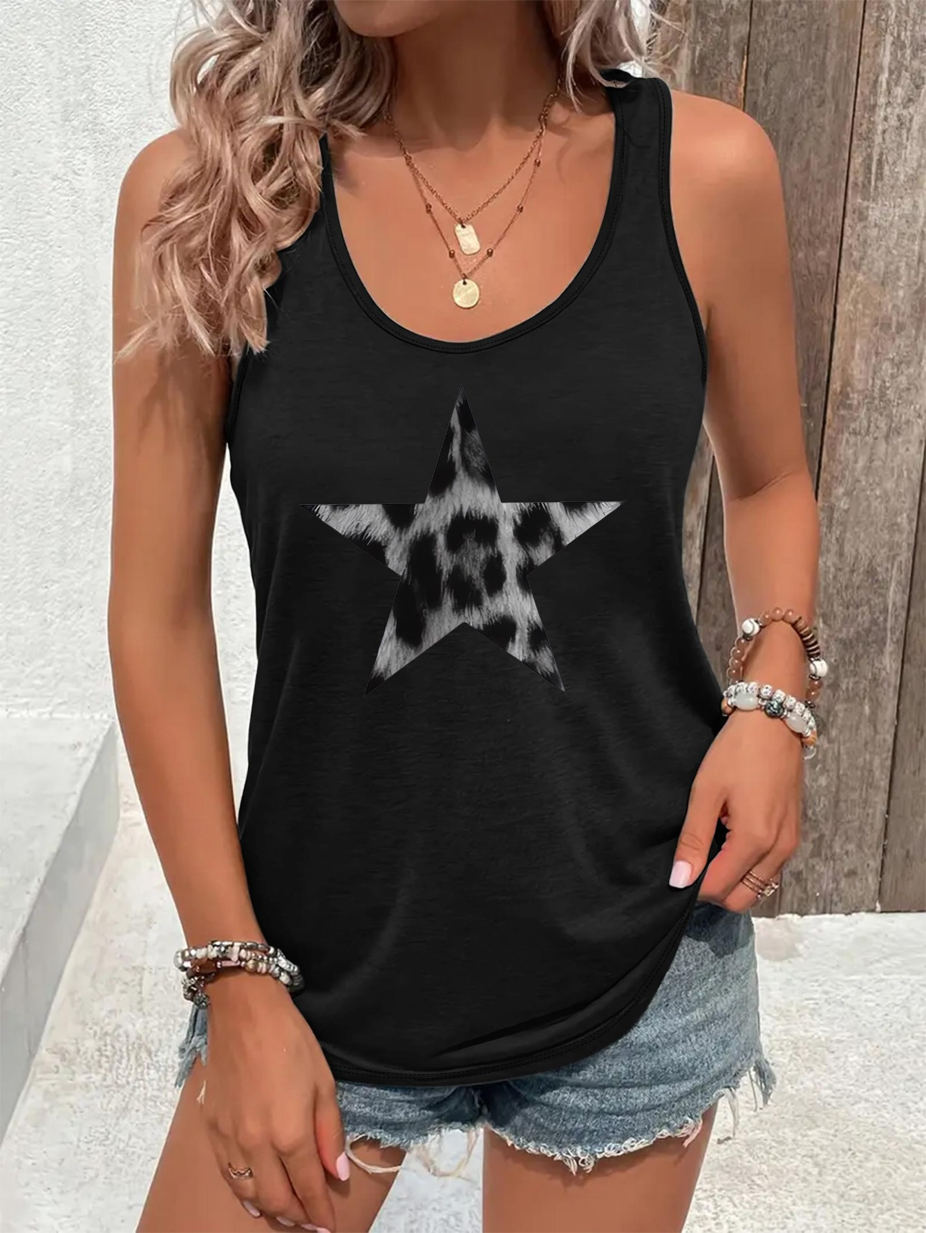 chaleco largo sin mujer estampado leopardo Temu Spain