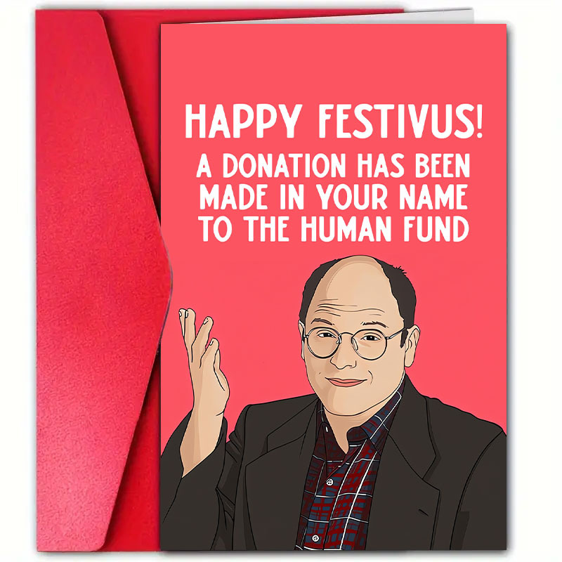 

1pc Festivus Christmas - "a Has In To Fund" - Greeting For Anyone, , Wishes