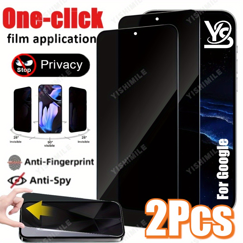 TEMU Set Of 2 Privacy Screen Protectors Made Of Tempered Glass, Designed To Shield Your , Compatible With For Google Pixel Models 6a Through Xl,