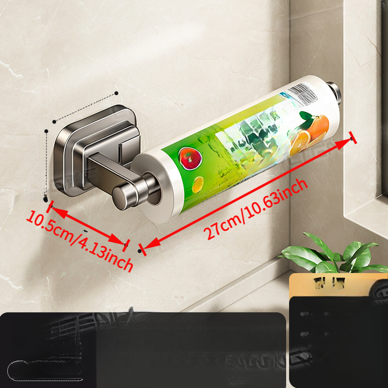 Image of Suction Cup Kitchen Paper Towel Holder, No Drill Under Cabinet Organizer, Multifunctional Storage Rack For Paper Towels, Plastic Wrap& Cleaning Rags