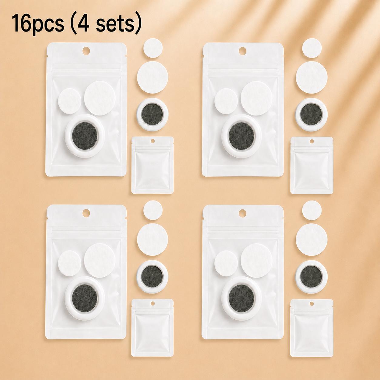 16pcs (4 Sets) Magnetic Remote Control Holders, No-drill Adhesive Wall Mount For Thermostats And Switches, Durable Plastic