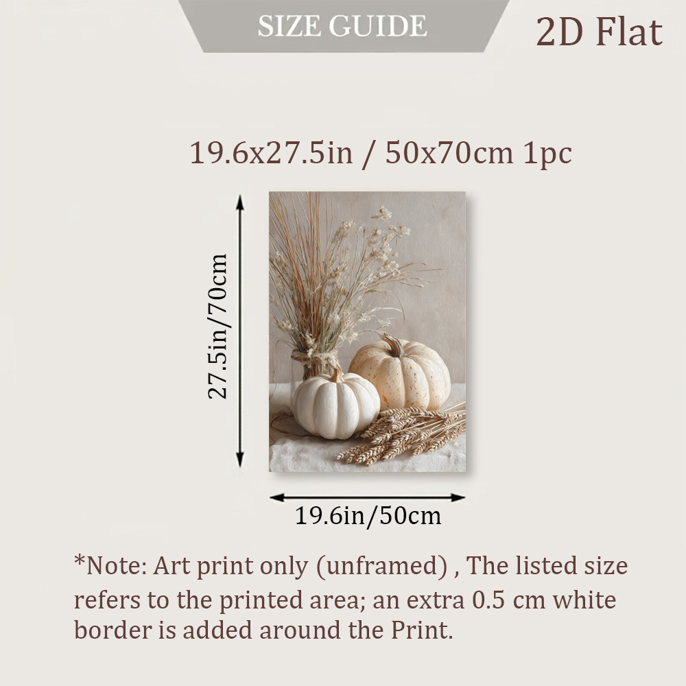 TEMU 2d Flat, 1pc Vertical Rustic Autumn Wall Art Poster - Vintage Fall Canvas Suitable For Living Room, Bedroom, Decor, Unframed Vertical Botanical