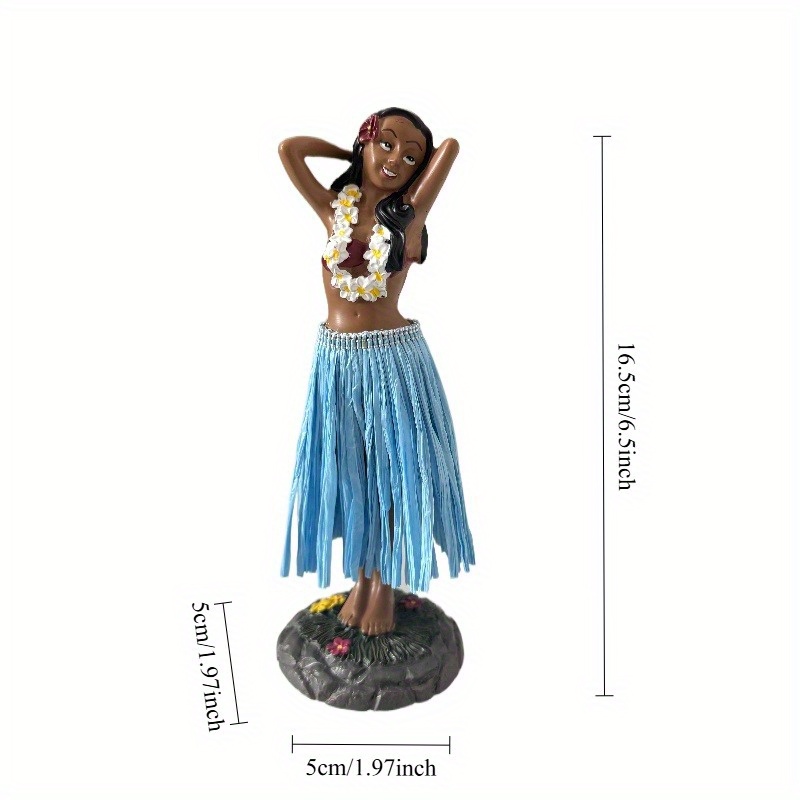 1pc New Hawaiian Girl Figurine, Car Interior Decoration, Car Dashboard Ornament, Creative Cartoon Car Decor Gift, Car Accessory, Home Decor, Gift, Christmas Present