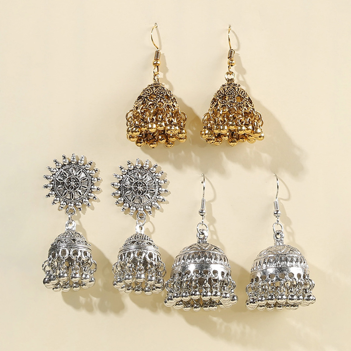 TEMU 3 Pairs Of Elegant Bohemian Ethnic Style Popular Women's Earring Sets Suitable For Daily Holiday Wear And Birthday Gifts