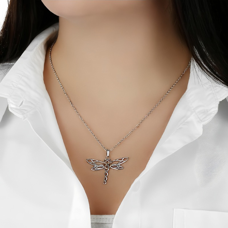 Elegant Dragonfly Necklace, Gift for Daughter
