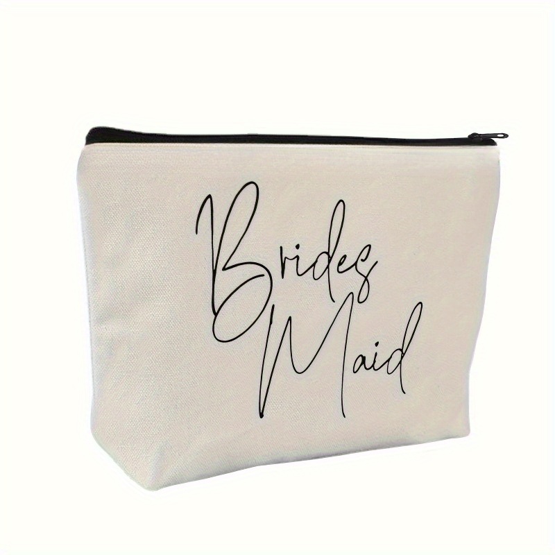 Image of Bridesmaid Gift Bag - Elegant Makeup & Toiletry Pouch With Zipper Closure, Non-high Quality Fabric For Wedding Party Favors, Bridal Shower & Proposal Essentials