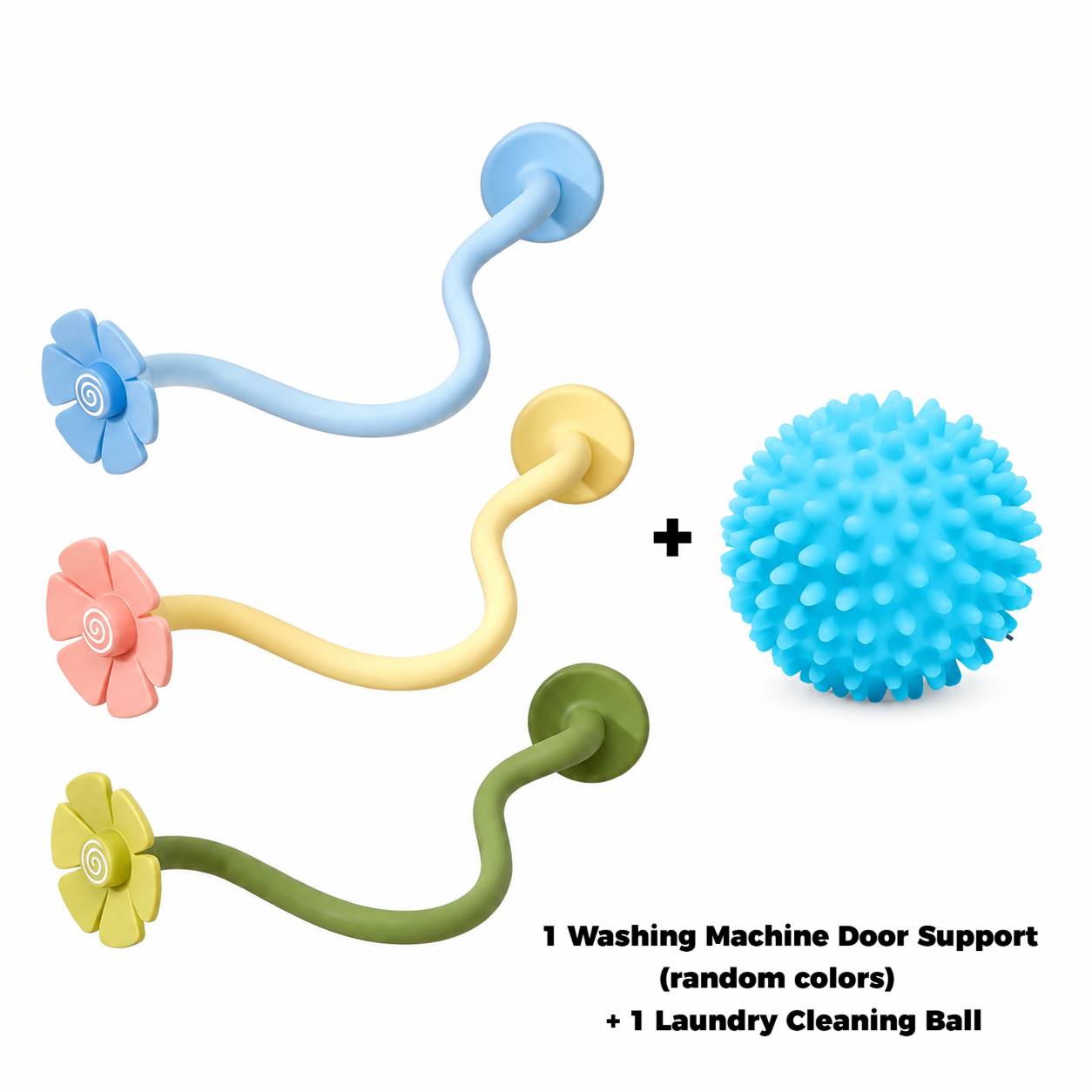 TEMU 2pcs = 1pc Random Flower Washing Machine Door Brace And 1pc Washing Ball - Compatible With Most Washing Machines And Rv Laundry Doors, Used As