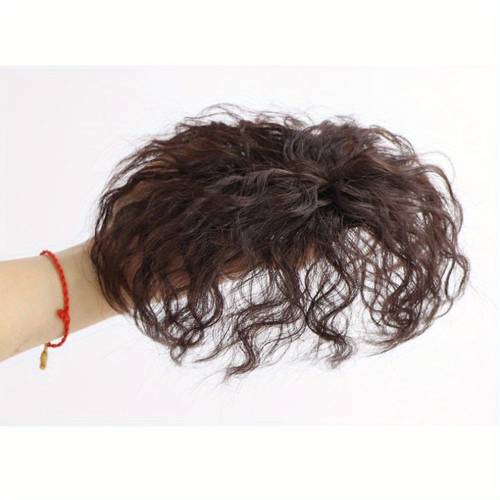 elegant water human hair topper with bangs for women clip in hairpiece good for diverse hairstyles hair additions