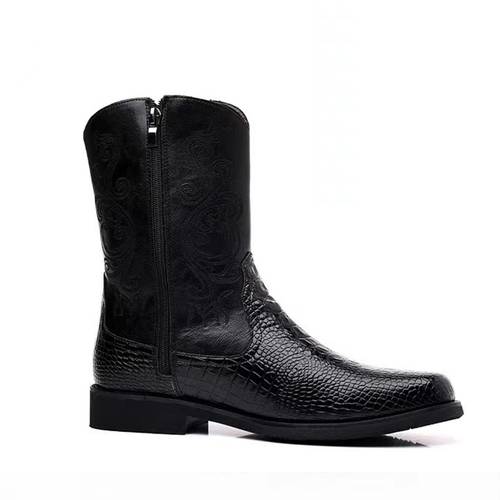 fast arrival western european cowboy boots trendy mens shoes workwear fashionable retro zipper high top boots