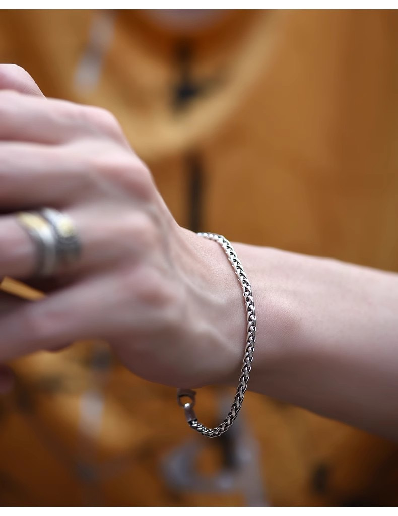 925 Silver Dragon Bone Cuban Chain Bracelet