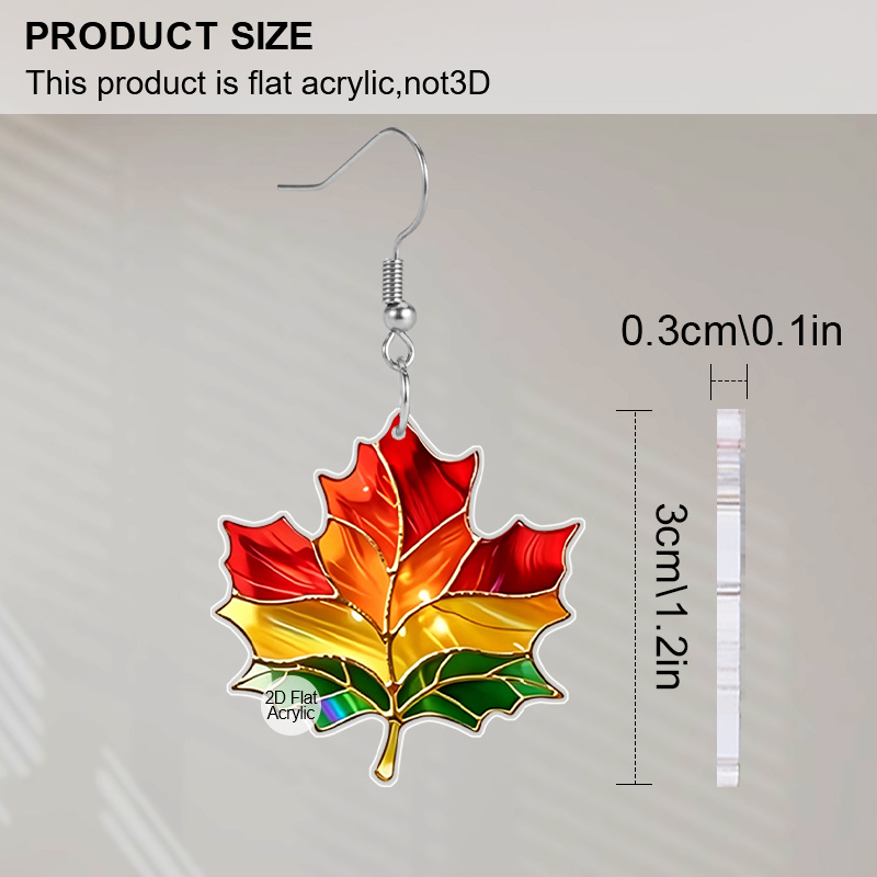 Autumn Gradient Maple Leaf Acrylic Dangle Earrings