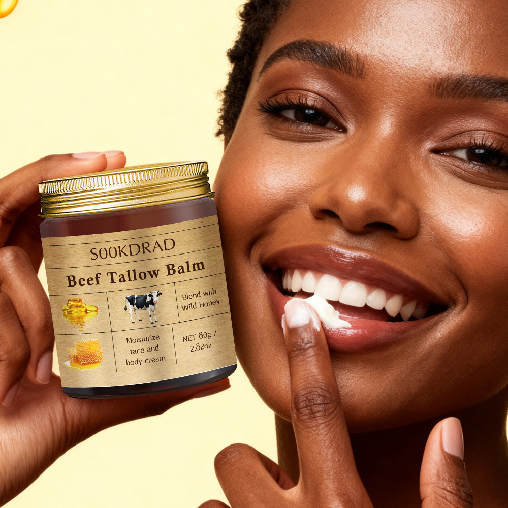 80 Grams of Honey And Beef Tallow Cream, Vitamin E And Niacinamide Facial Lifting Cream, Vitamin E Facial Cream, Facial Moisturizer Containing Honey, Beef Tallow, Collagen, Hyaluronic Acid, And Vitamin E, Moisturizing Cream