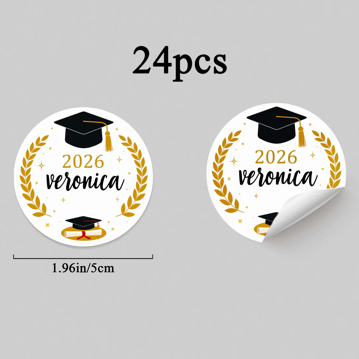 TEMU adesivi personalizzati con testo, design tesa da laurea, d' , sfondo , etichette decorative per bomboniere, regali, scolastici, forniture per