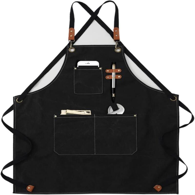 TEMU Durable 100% Polyester Chef Apron For , Adjustable Back Straps With Multiple Pockets, Lightweight & Breathable For Cooking, Gardening (m-xxl), Gardening Apron | Apron | Durable Apron