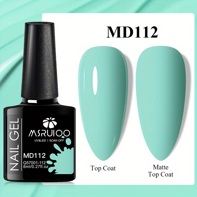 Image of Msruioo Dark Turquoise Nail Gel Polish, 0.27oz, Semi-permanent Soak Off Led Nail Gel Polish, New Popular And Long-lasting, Nail For Spring Summer Nails