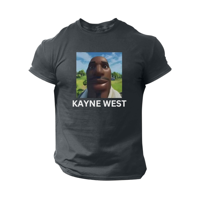 

Patterns Funny Kanye Wes Spring And Summer Men's Short-sleeved T-shirts Printed Tops Summer T-shirts