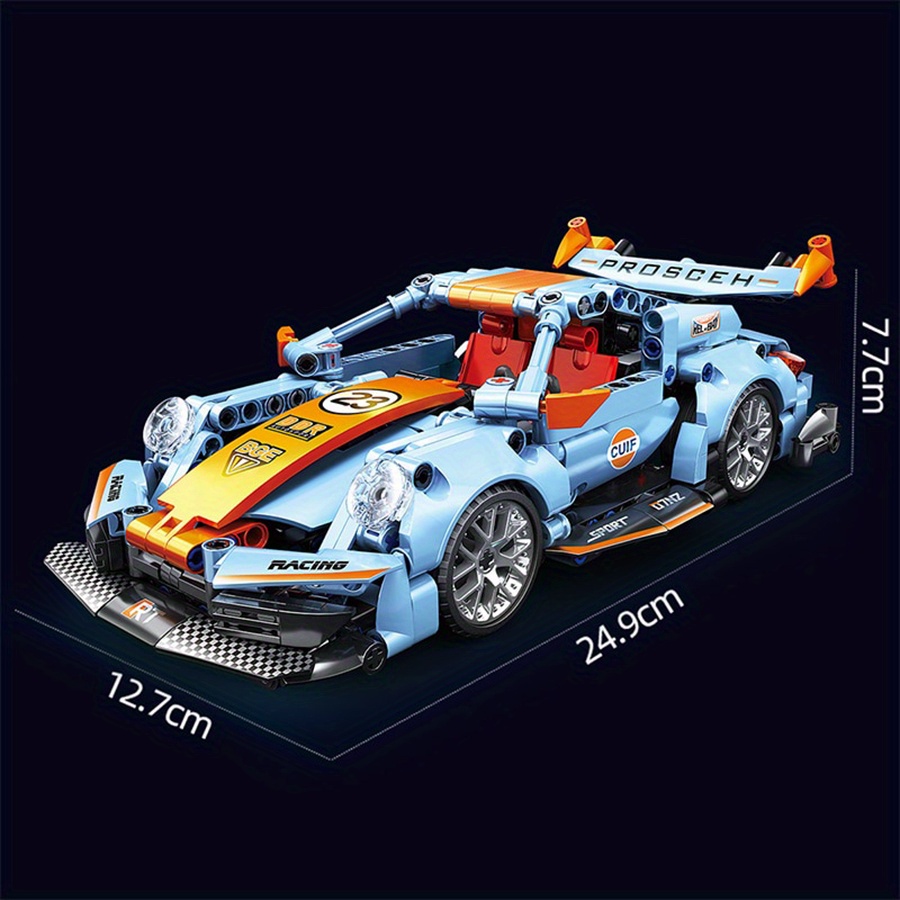 1:18 building block car, 3D building block assembly sports car modeling ABS material, adult satisfaction gift suitable for birthday or holiday gift, with decorative effect and collection value, manual easy assembly