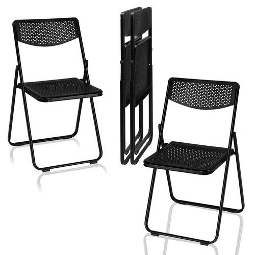 4 pack plastic folding chairs lightweight stackable commercial chairs portable event seats indoor outdoor for home event party picnic school wedding black