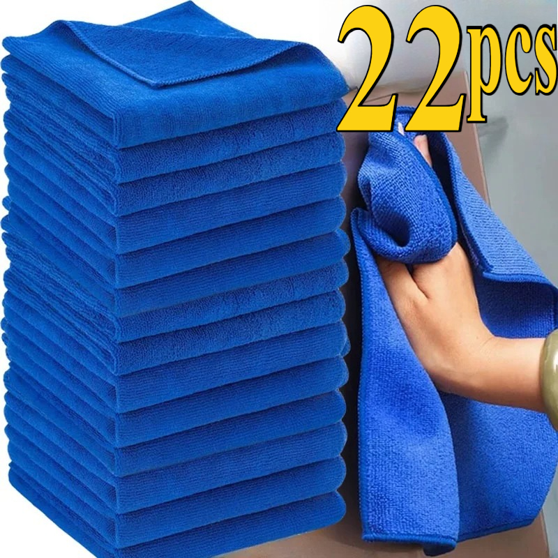 TEMU 22pcs Microfiber Towels Car Wash Drying Cloth Towel Household Cleaning Cloths Auto Detailing Polishing Clean Tools